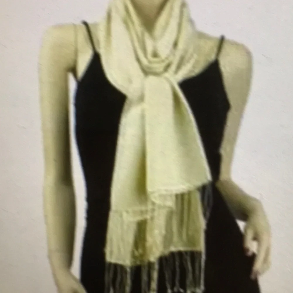 Authentic Pashmina Cashmere/Silk Wrap Blue Shawl Scarf Stole - Picture 7 of 7